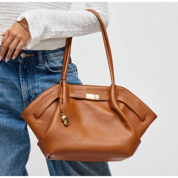 NEW URBAN EXPRESSIONS women's monroe satchel bag in tan - Picture 7 of 7